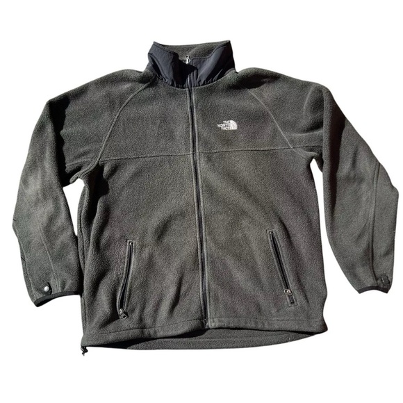 Vintage The North Face Jacket Men's Large Polartec Fleece Full Zip TNF Green - Picture 1 of 5